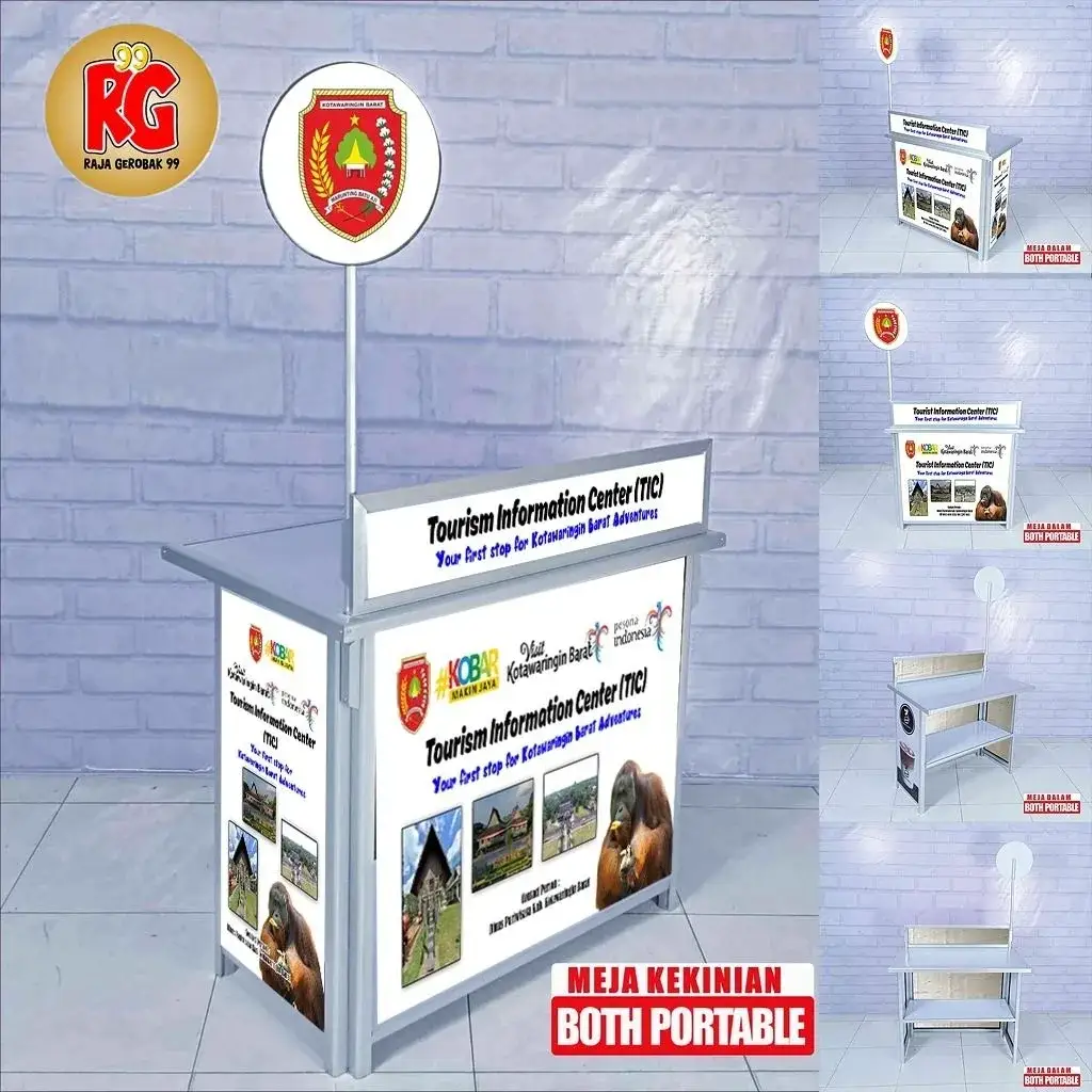BOOTH PORTABLE GEROBAK LIPAT MEJA KEKINIAN JUALAN MURAH PRAKTIS RAJA GEROBAK 99 GRESIK SURABAYA (MLK)